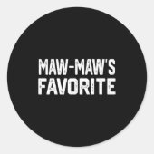 Maw-maw’s Favorite Funny Grandparent Granhild Vint Ronde Sticker (Voorkant)