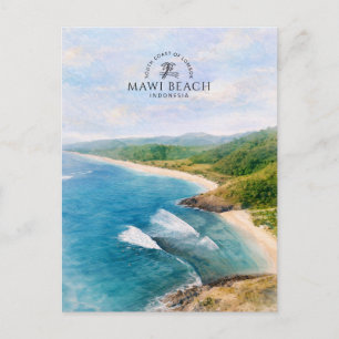 Mawi Beach Zuidkust van Lombok   Indonesië Briefkaart