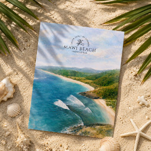Mawi Beach Zuidkust van Lombok   Indonesië Briefkaart