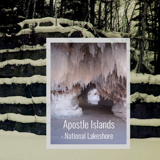 Mawikwe Zee Caves Ice and Snow, Apostle Islands Po Briefkaart