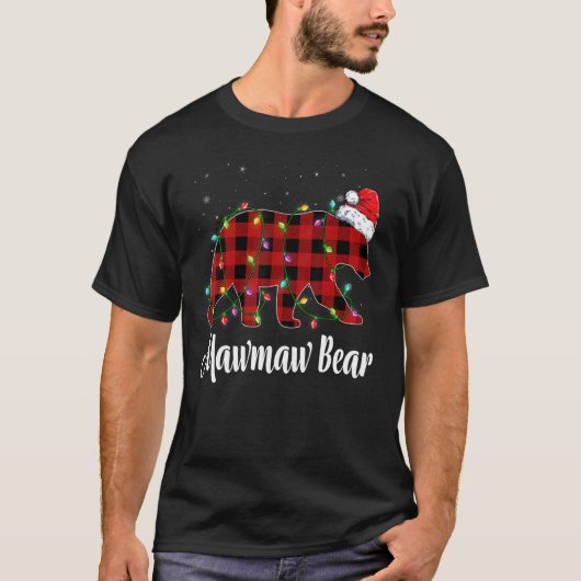 Mawmaw Bear Buffalo Red Plaid Matching Family Chri T-shirt (Voorkant)