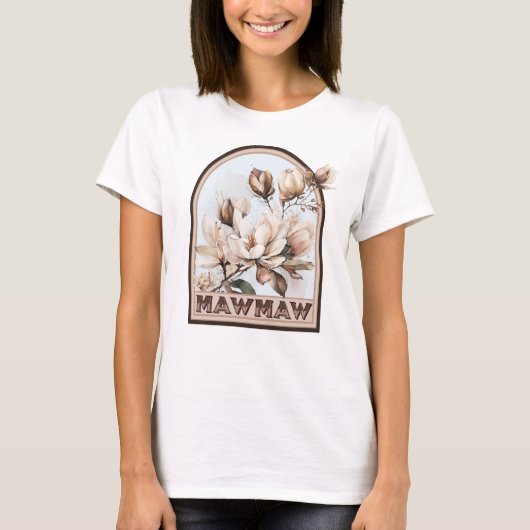 Mawmaw Bloemen Grootmoeder T-shirt (Voorkant)