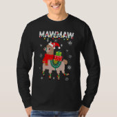 Mawmaw Christmas Llama Lights Matching Family T-shirt (Voorkant)