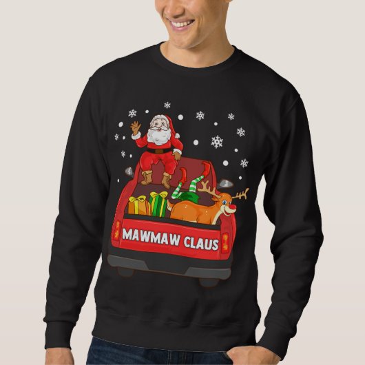 Mawmaw Claus Rode Vrachtwagen Santa Rendier Elf Ke Trui (Voorkant)