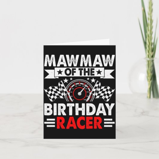 Mawmaw Of The Birthday Racer Race Car Party Family Kaart (Voorkant)