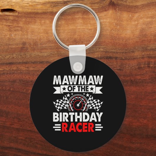 Mawmaw Of The Birthday Racer Race Car Party Family Sleutelhanger (Voorkant)