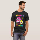 Mawmaw of the Birthday Shark Dad Ma Matching Fami T-shirt (Voorkant volledig)