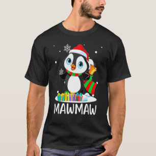Mawmaw Penguins Santa Hat Kerstmis Matching Fami T-shirt