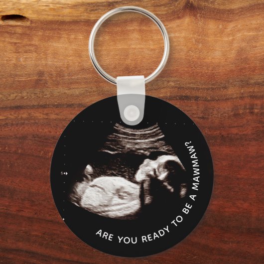 MawMaw Sonogram Zwangerschap Aankondiging Sleutelhanger (Voorkant)