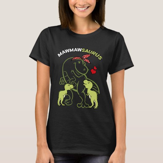 Mawmawsaurus Mawmaw 2 Kinder Dinosaurus Moederdag T-shirt (Voorkant)