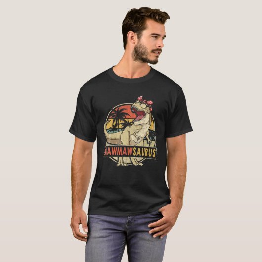 Mawmawsaurus Retro Rex Dinosaur Mawmaw Saurus Fami T-shirt (Voorkant volledig)