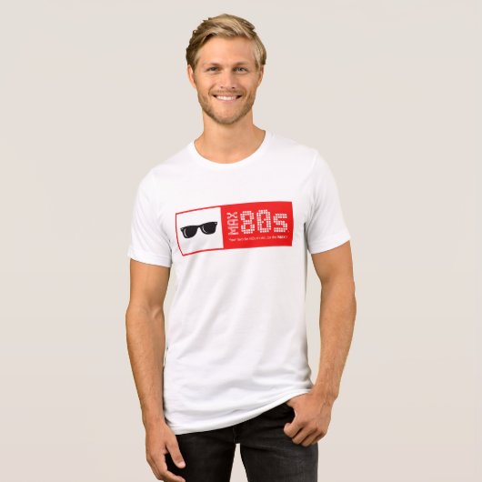 Max80s "Beat"-ontwerp Tri-Blend Shirt (Voorkant volledig)