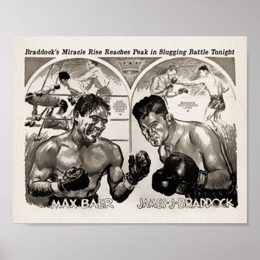 Max Baer vs James Braddock Poster (Voorkant)