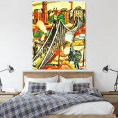 Max Beckmann - De Iron Bridge, mooi kunstschilderi Canvas Afdruk (Insitu (Slaapkamer))