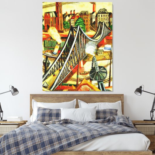 Max Beckmann - De Iron Bridge, mooi kunstschilderi Canvas Afdruk (Insitu (Slaapkamer))