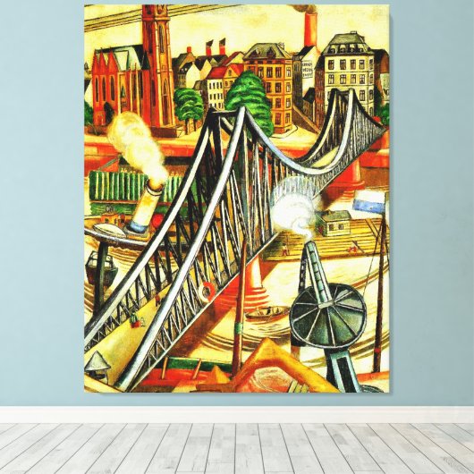 Max Beckmann - De Iron Bridge, mooi kunstschilderi Canvas Afdruk (Insitu (Houten vloer))