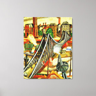 Max Beckmann - De Iron Bridge, mooi kunstschilderi Canvas Afdruk