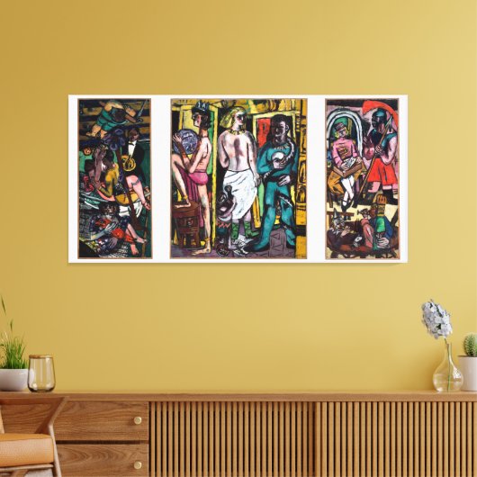 Max Beckmann - Die Akrobaten Canvas Afdruk (Insitu (Woonkamer))
