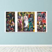 Max Beckmann - Die Akrobaten Canvas Afdruk (Insitu (Houten vloer))