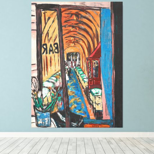 Max Beckmann - Expressionism - Un Bar a Paris 1939 Canvas Afdruk (Insitu (Houten vloer))