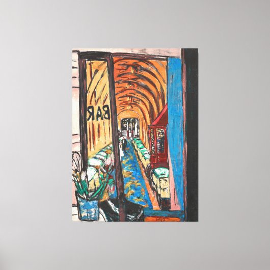 Max Beckmann - Expressionism - Un Bar a Paris 1939 Canvas Afdruk (Voorkant)