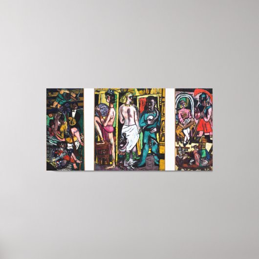 Max Beckmann - German Expressionism - The Acrobats Canvas Afdruk (Voorkant)