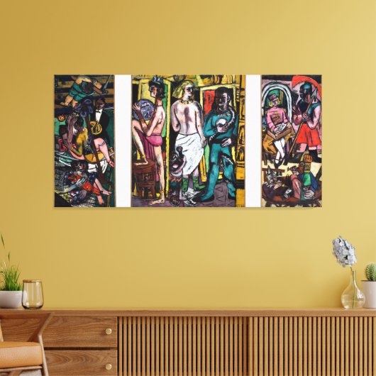 Max Beckmann - German Expressionism - The Acrobats Canvas Afdruk (Insitu (Woonkamer))