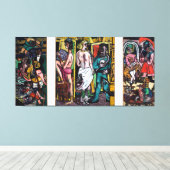 Max Beckmann - German Expressionism - The Acrobats Canvas Afdruk (Insitu (Houten vloer))