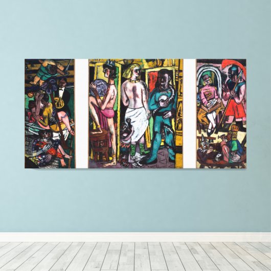 Max Beckmann - German Expressionism - The Acrobats Canvas Afdruk (Insitu (Houten vloer))