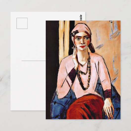 Max Beckmann schilderij, Quappi in Roze Briefkaart (Voorkant / Achterkant)
