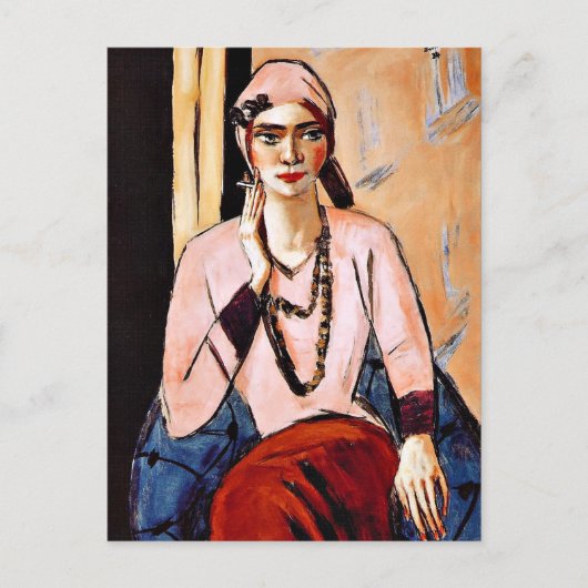 Max Beckmann schilderij, Quappi in Roze Briefkaart (Voorkant)
