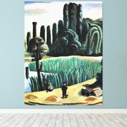 Max Beckmann - Seascape met Poplars Canvas Afdruk (Insitu (Houten vloer))