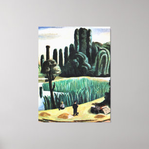 Max Beckmann - Seascape met Poplars Canvas Afdruk