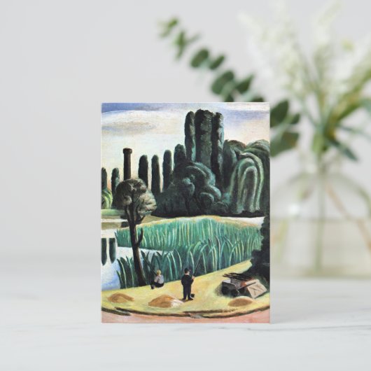 Max Beckmann - Seascape met Poplars, mooie kunst Briefkaart (Staand voorkant)