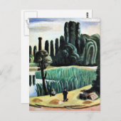 Max Beckmann - Seascape met Poplars, mooie kunst Briefkaart (Voorkant / Achterkant)