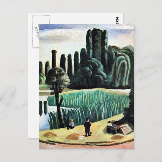 Max Beckmann - Seascape met Poplars, mooie kunst Briefkaart (Voorkant / Achterkant)