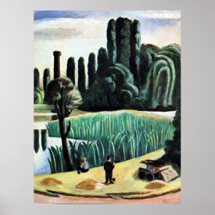 Max Beckmann - Seascape met Poplars, mooie kunst Poster