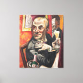Max Beckmann - Self-Portrait with Champagne Canvas Afdruk (Voorkant)