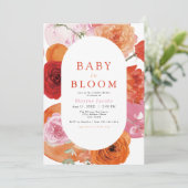 MAX Bold Fuchsia & Sinaasappel Bloemen Baby in Blo Kaart (Staand voorkant)