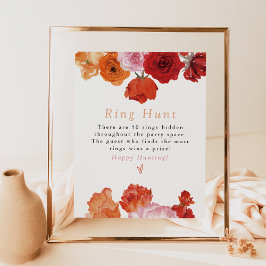 MAX Bright Floral Prosecco Ring Hunt Spel Poster