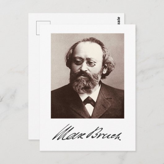 Max Bruch - handtekening Briefkaart (Voorkant / Achterkant)