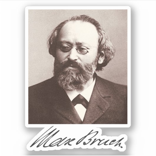Max Bruch - handtekening Sticker (Voorkant)