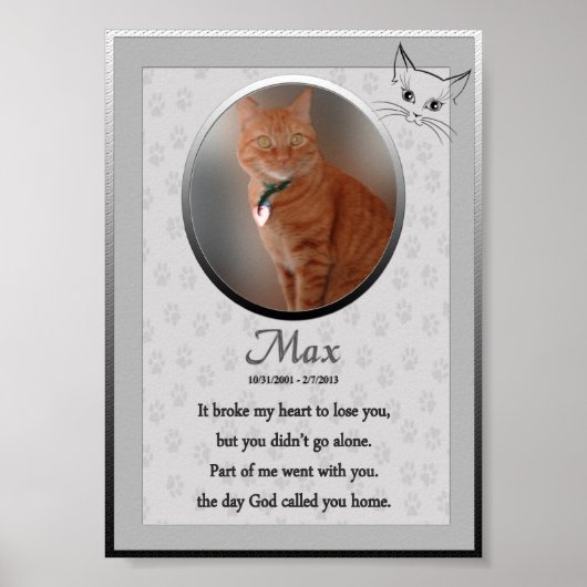 Max - Cat Memorial Poster (Voorkant)
