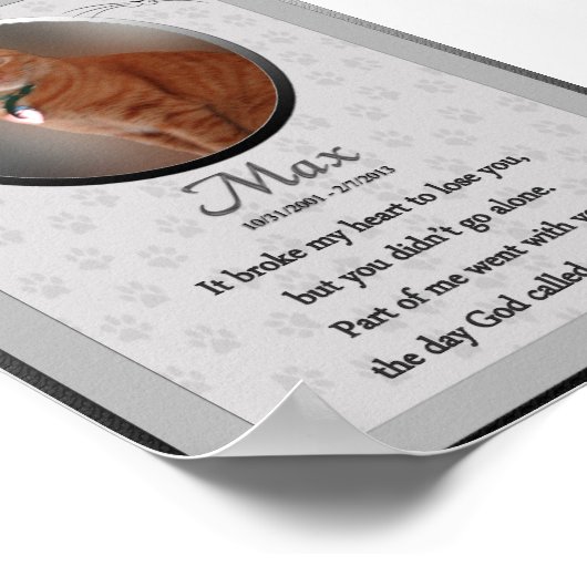 Max - Cat Memorial Poster (Hoek)