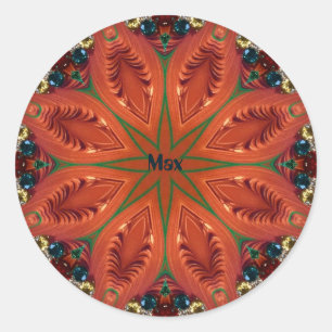 MAX ~ CHRISTMAS SHADES ~ rood groen geel ~ Ronde Sticker