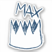 Max & Crown-schets Sticker (Voorkant)