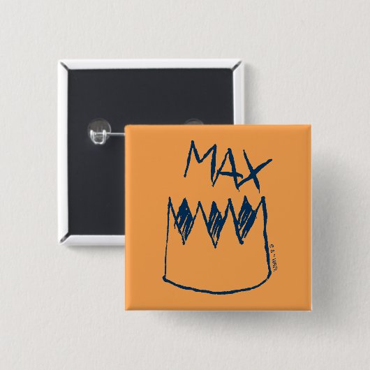 Max & Crown Sketch Vierkante Button 5,1 Cm (Voorkant /achterkant)