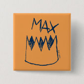 Max & Crown Sketch Vierkante Button 5,1 Cm (Voorkant)