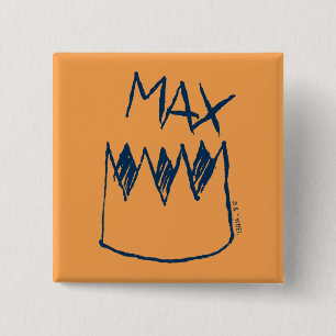 Max & Crown Sketch Vierkante Button 5,1 Cm