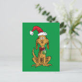 Max de hond met kerstmuts briefkaart (Staand voorkant)
